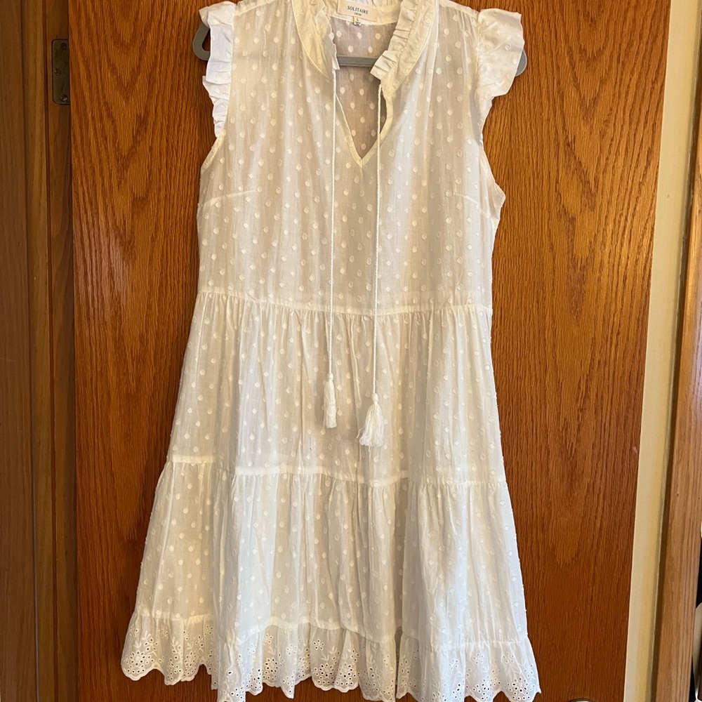 Solitaire Swim Cover-up Dress ivory size Large
